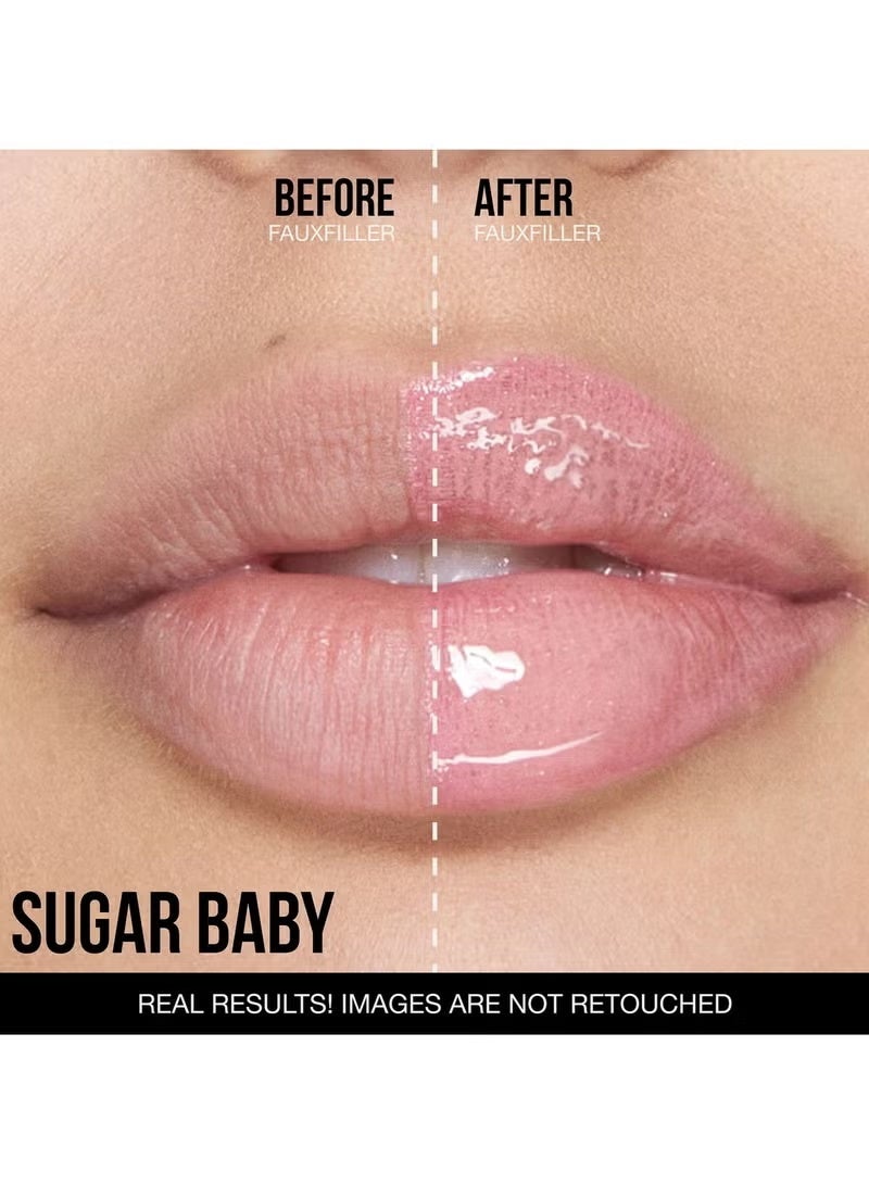 Huda Faux Filler Extra Shine Lip Gloss Sugar Baby - 3.9ml Pink - Image 3